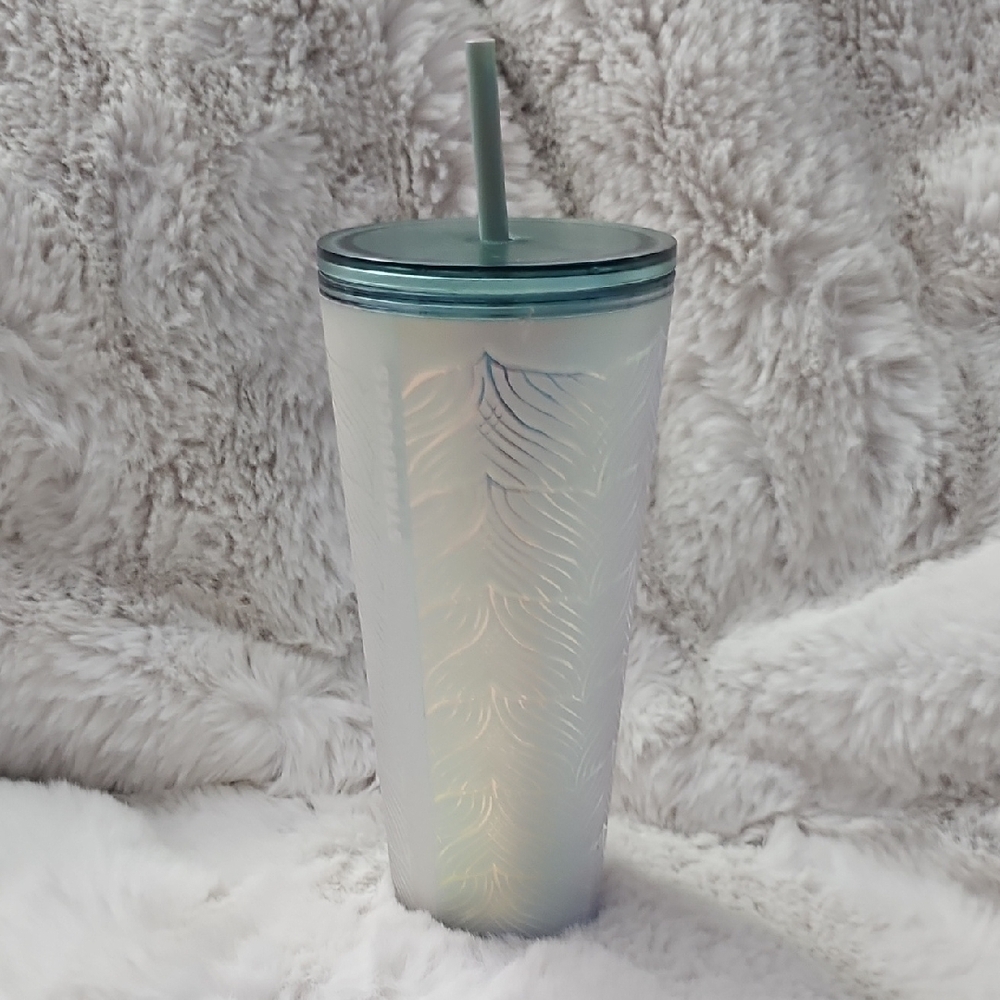 Iridescent Tumbler with Straw